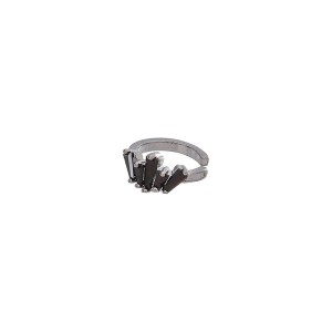 Brinco Piercing Falso Coroa Preto Banhado a Ródio Negro