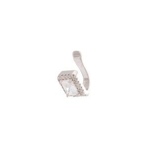 Brinco Piercing Zircônia Cristal Banhado a Ródio Branco