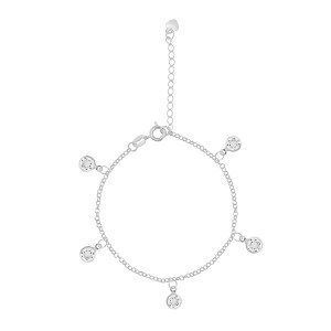  Pulseira Ponto de Luz Cristal Prata 925