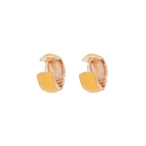 Brinco Argola Dourado Esmaltado Amarelo