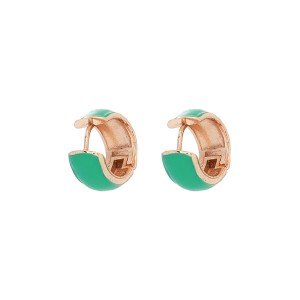 Brinco Argola Dourado Esmaltado Verde