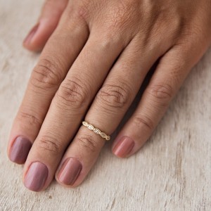 Anel Falange Trançado Cravejado em Zircônia Banhado a Ouro 18k