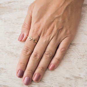 Anel Coração Regulável Banhado a Ouro 18k