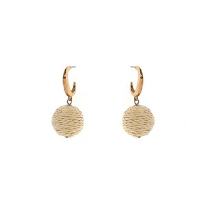 Brinco Bola com Palha Off White