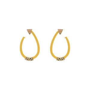 Brinco Argola Fio Amarelo com Dourado