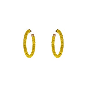 Brinco Argola Miçangas Amarelo