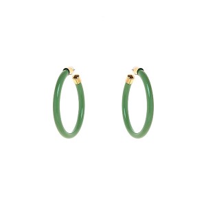 Brinco Argola Resina Verde