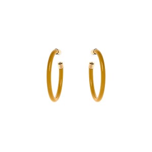 Brinco Argola Resina Amarelo