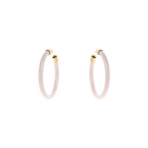 Brinco Argola Resina Off White