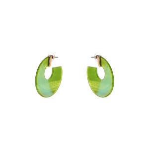 Brinco Argola Resina Verde