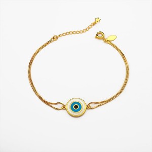 Pulseira Olho Grego Resinado Banhado a Ouro 18k