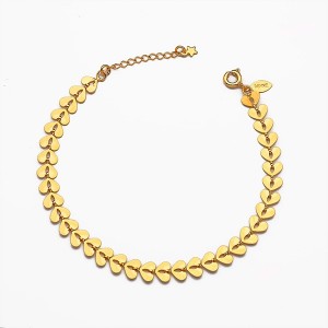 Pulseira Coração Escamas Banhado a Ouro 18k
