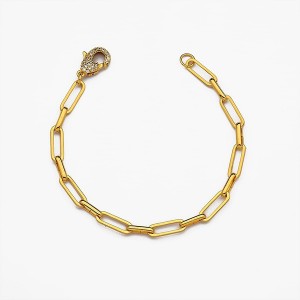 Pulseira com Fecho Cravejado em Zircônias Banhado a Ouro 18k