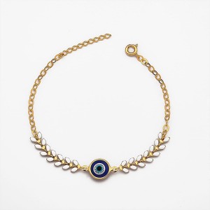 Pulseira Olho Grego Escamas Banhado a Ouro 18k