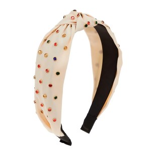 Tiara Faixa Off White com Cristais