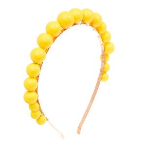 Tiara Bolas Coloridas Amarelo