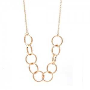 Colar Elos Redondos 45 cm Banhado a ouro 18k