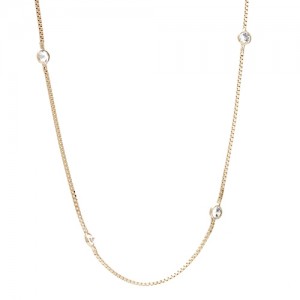 Colar Ponto de Luz 55 cm Banhado a ouro 18k