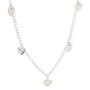 Colar Choker Coração 30 cm Prata 925