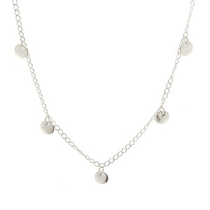Colar Choker Pingente Redondo 30 cm Prata 925