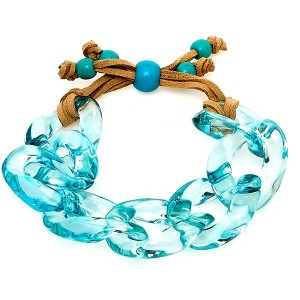 Pulseira Corrente Acrílico Regulável Azul