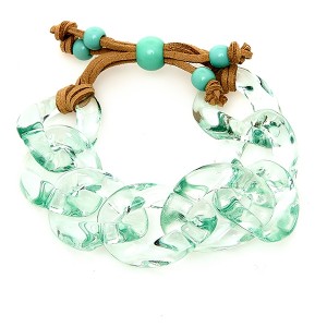 Pulseira Corrente Verde Acrílico Regulável