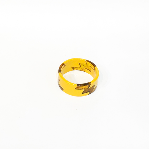Pulseira Aro Bracelete Resina Mostarda Mesclada com Tartaruga