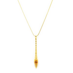 Colar 75 cm Gota e Taquinhos Dourado