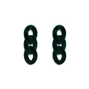 Brinco Elo Cartier Veludo Verde Escuro