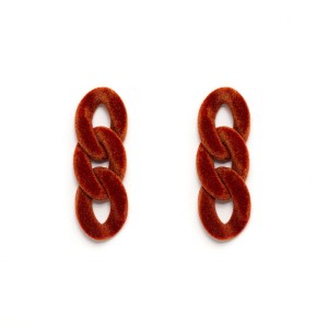 Brinco Elo Cartier Veludo Caramelo