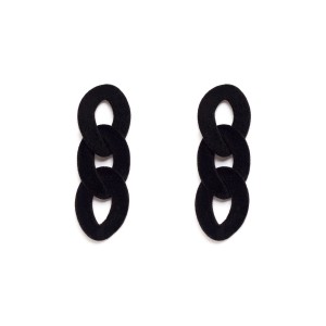 Brinco Elo Cartier Veludo Preto