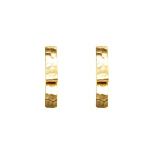 Brinco Traço Martelado Dourado
