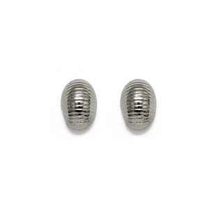 Brinco Concha Oval Riscado Prateado