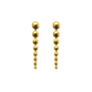 Brinco Bolas Modulares Dourado Liso