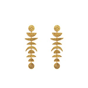 Brinco Fases da lua Martelado Dourado