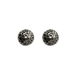 Brinco Bola Martelada G Prateado Envelhecido
