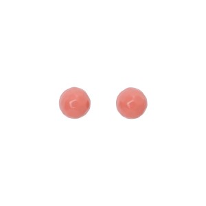 Brinco Botão Sextavado Resina Rosa Seco